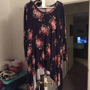 Dark blue floral dress